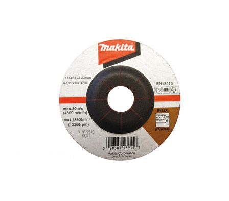 DISCO DE DESBASTE INOX 180X6,0X22,23MM WA36O MAKITA