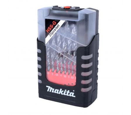 BROCAS MILIMETRICAS HSS-G 25 PIEZAS VARIAS MEDIDAS MAKITA D50457 